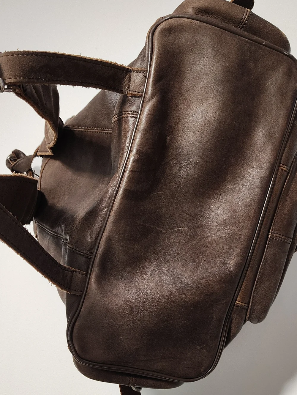 Brown Leather Men’s Backpack - Classic Rustic Style